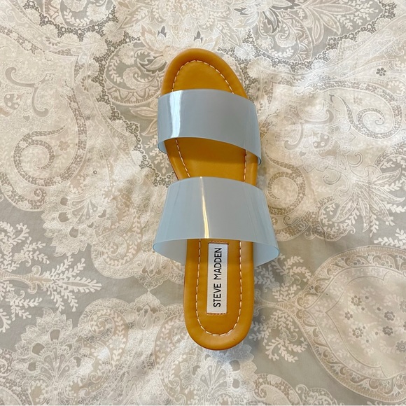 NEW Steve Madden Confession Blue Vinyl Sandal - Picture 12 of 12